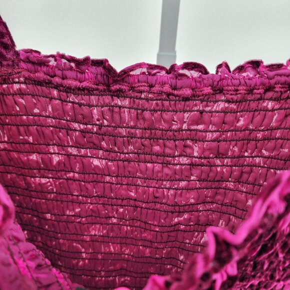 Torrid 2 Plus Sized 2XL Smocked Velvet Floral Top Long Sleeve Blouse Women - Picture 7 of 7